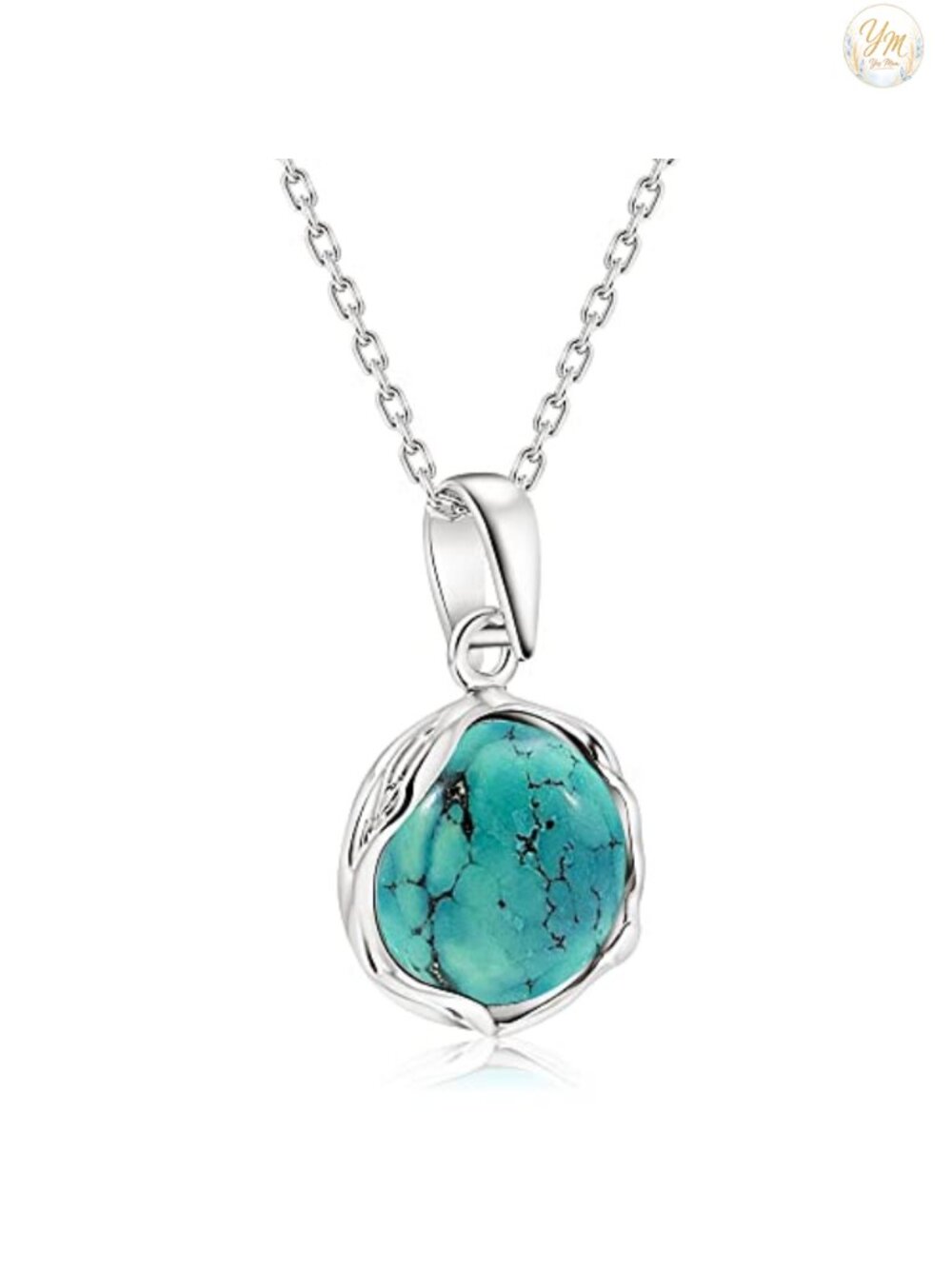 925 Sterling Silver Turquoise Pendant Necklace